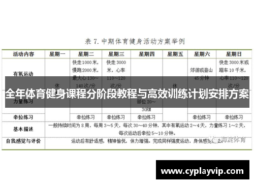 全年体育健身课程分阶段教程与高效训练计划安排方案